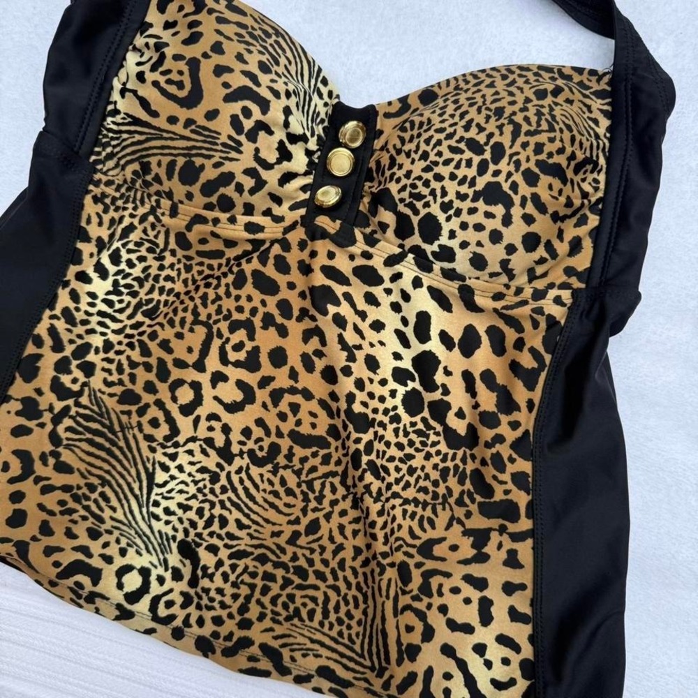 y2k gold and black cheetah print halter top